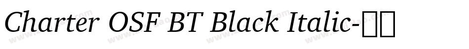 Charter OSF BT Black Italic字体转换